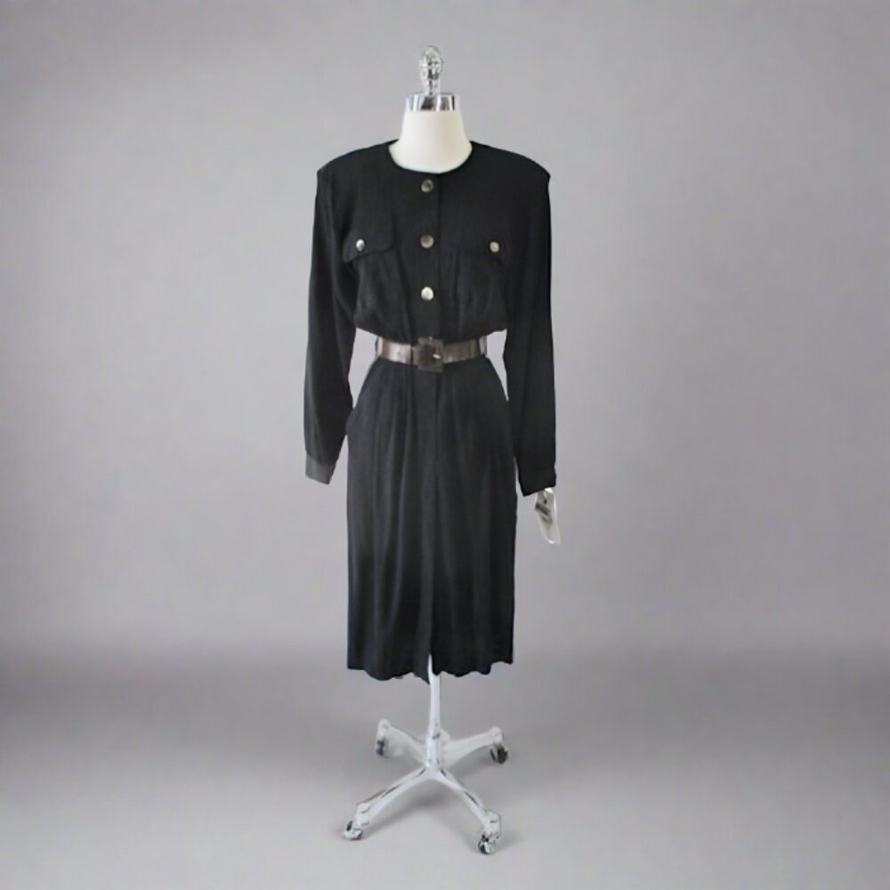 Vintage Black Dress with Belt